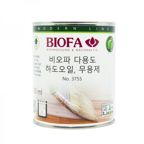 비오파 하도오일 3755 무용제 목재 가구 원목 마루 도장 강한침투 방수효과 오일 375ml